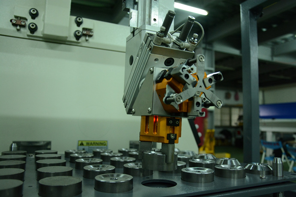 CNC machine working on the production line.